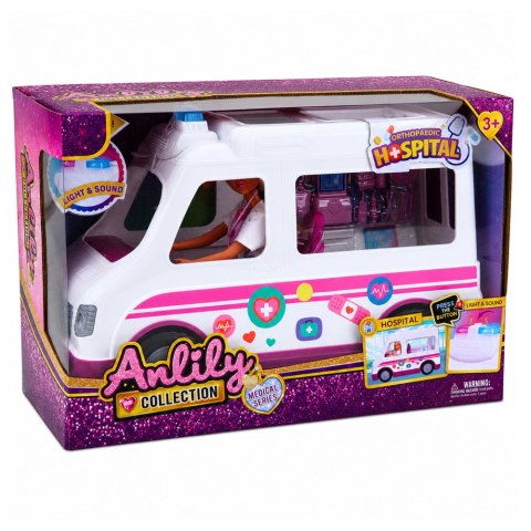 LEAN Toys Lalka Anlily Lekarka w Ambulansie Akcesoria Medyczne Światła Dźwięk Zestaw
