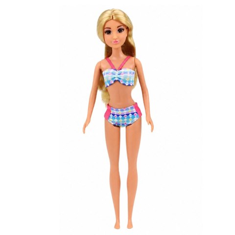 LEAN Toys Lalka Anlily Na Basenie Zjeżdżalnia Palma Akcesoria Plażowe Zestaw