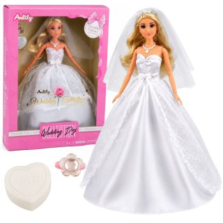 LEAN Toys Lalka Anlily Panna Młoda W Sukni Ślubnej Biała Z Koronką Akcesoria Zestaw