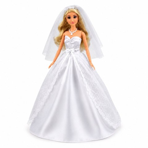 LEAN Toys Lalka Anlily Panna Młoda W Sukni Ślubnej Biała Z Koronką Akcesoria Zestaw