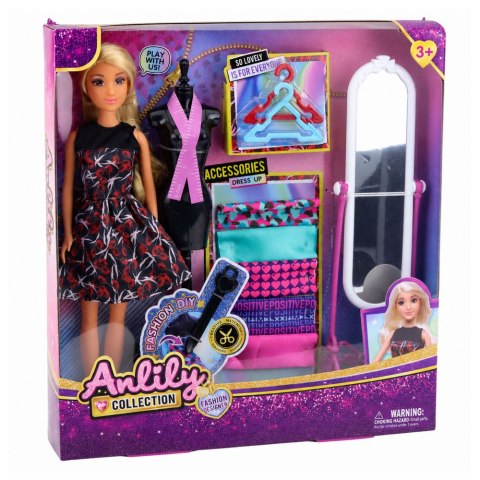 LEAN Toys Lalka Anlily Projektantka Ubrań Mody Lustro Manekin Materiały Akcesoria