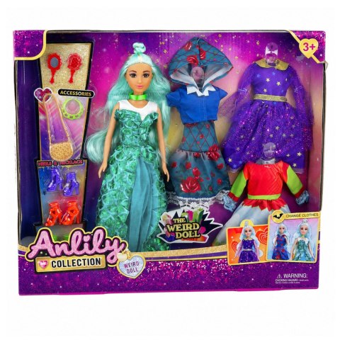 LEAN Toys Lalka Anlily Weird z Przebraniami Fantasy Sukienki Akcesoria Buty Zestaw
