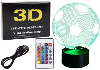 LEAN Toys Lampka Bezprzewodowa Statuetka Piłka 3D LED Pilot