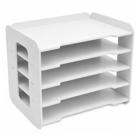 LEAN Toys Organizer Biurowy Na Biurko Drewniany Półki Na Dokumenty A4 Biały