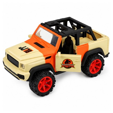 LEAN Toys Samochód Terenowy Z Dinozaurem T-Rex Światła Dźwięki Otwierane Drzwi