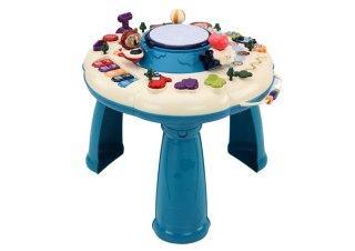 LEAN Toys Stolik Panel Edukacyjny Interaktywny Pianinko Bębenek Niebieski