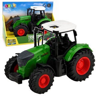 LEAN Toys Traktor Rolniczy Farmerski Gospodarski Gumowe Koła Biało Zielony 1:24
