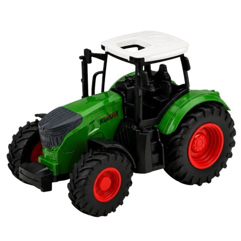 LEAN Toys Traktor Rolniczy Farmerski Gospodarski Gumowe Koła Biało Zielony 1:24
