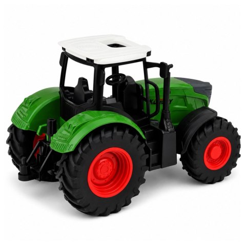 LEAN Toys Traktor Rolniczy Farmerski Gospodarski Gumowe Koła Biało Zielony 1:24