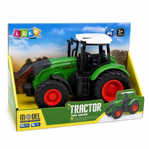 LEAN Toys Traktor Rolniczy Farmerski Gospodarski Gumowe Koła Biało Zielony 1:24