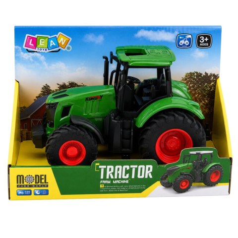 LEAN Toys Traktor Rolniczy Farmerski Gospodarski Gumowe Koła Zielony 1:24