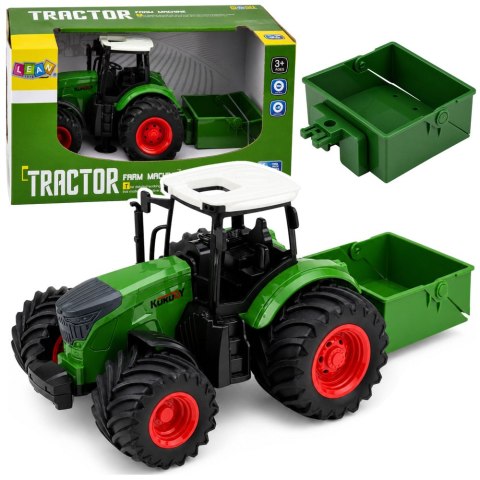 LEAN Toys Traktor Rolniczy Farmerski Z Rozsiewaczem Nawozu Gumowe Koła Zielony 1:24