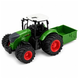 LEAN Toys Traktor Rolniczy Farmerski Z Rozsiewaczem Nawozu Gumowe Koła Zielony 1:24