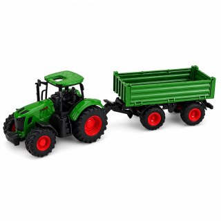 LEAN Toys Traktor Rolniczy Farmerski z Przyczepą Wywrotką Gumowe Koła Zielony 1:24