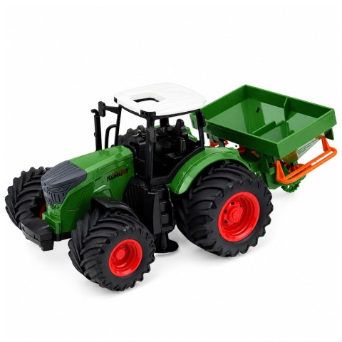 LEAN Toys Traktor Rolniczy Farmerski z Siewnikiem Gumowe Koła Maszyna Rolnicza 1:24