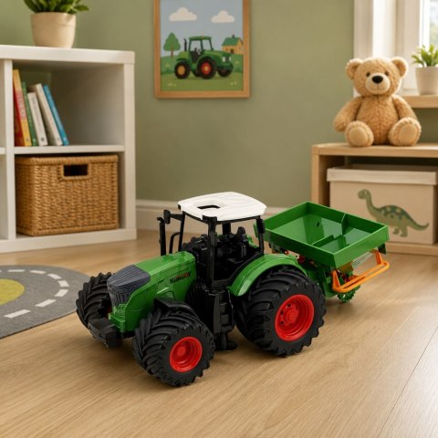 LEAN Toys Traktor Rolniczy Farmerski z Siewnikiem Gumowe Koła Maszyna Rolnicza 1:24