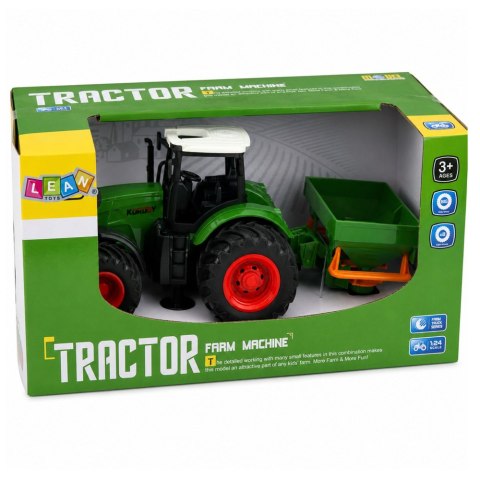 LEAN Toys Traktor Rolniczy Farmerski z Siewnikiem Gumowe Koła Maszyna Rolnicza 1:24