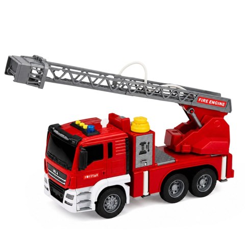 LEAN Toys Wóz Samochód Strażacki z Wysięgnikiem Funkcja Lania Wody Światła Dźwięki