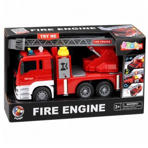 LEAN Toys Wóz Samochód Strażacki z Wysięgnikiem Funkcja Lania Wody Światła Dźwięki