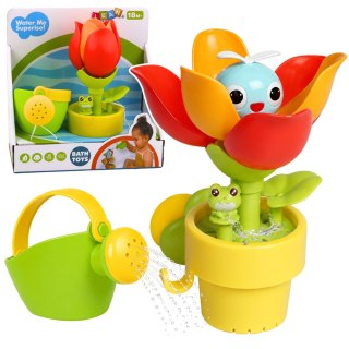 LEAN Toys Zabawka Do Kąpieli Tulipan Kwiatek W Doniczce Konewka Fontanna Wodna