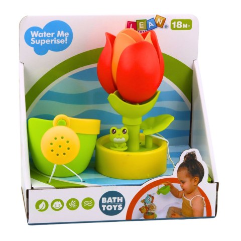 LEAN Toys Zabawka Do Kąpieli Tulipan Kwiatek W Doniczce Konewka Fontanna Wodna