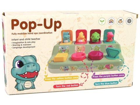 LEAN Toys Zabawka Zręcznościowa Pop-up dla Malucha Zwierzątka Dinozaury