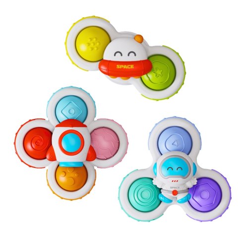 LEAN Toys Zabawki Dla Malucha Spinnery Sensoryczne Z Przyssawką Pop-It Kolorowe 3szt.