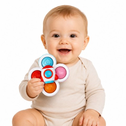 LEAN Toys Zabawki Dla Malucha Spinnery Sensoryczne Z Przyssawką Pop-It Kolorowe 3szt.