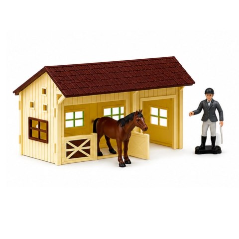 LEAN Toys Zestaw Farma Stadnina Koni Tor Przeszkód Stajnia Konie Figurki 26 el.