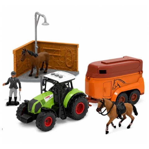 LEAN Toys Zestaw Farma Stadnina Traktor Tor Przeszkód Skocznie Konie Figurki 72 el.
