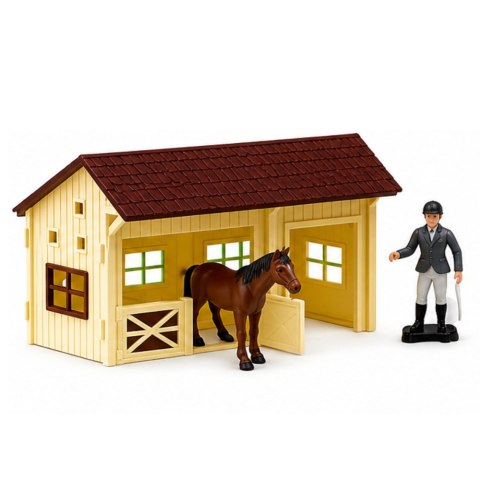 LEAN Toys Zestaw Farma Z Traktorem i Stodołą Zwierzęta Figurki Akcesoria 37 el.
