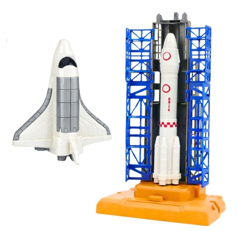 LEAN Toys Zestaw Kosmiczny Stacja Rakieta Wahadłowiec Satelity Kosmonauci Światła