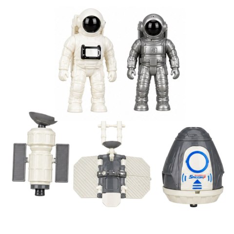 LEAN Toys Zestaw Kosmiczny Stacja Rakieta Wahadłowiec Satelity Kosmonauci Światła