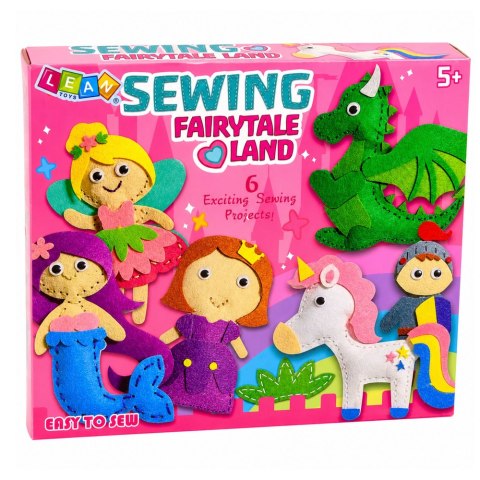 LEAN Toys Zestaw Kreatywny Pluszaki Do Szycia Filcowe Baśniowa Kraina DIY 6 szt.