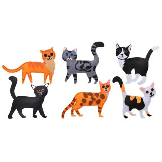 LEAN Toys Zestaw Kreatywny Pluszaki Do Szycia Filcowe Maskotki Kotki DIY 6 szt.