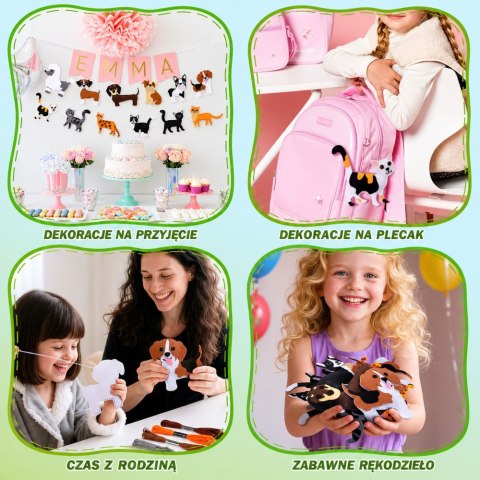 LEAN Toys Zestaw Kreatywny Pluszaki Do Szycia Filcowe Zwierzęta Leśne DIY 6 szt.