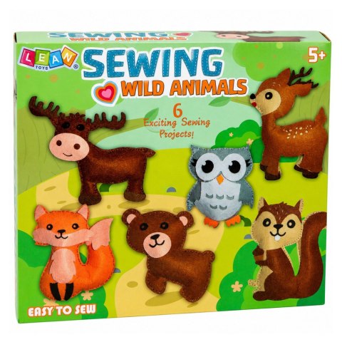 LEAN Toys Zestaw Kreatywny Pluszaki Do Szycia Filcowe Zwierzęta Leśne DIY 6 szt.