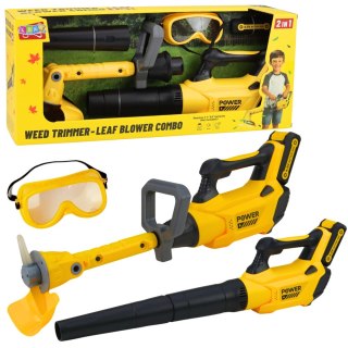 LEAN Toys Zestaw Ogrodowy Podkaszarka Dmuchawa Do Liści 2w1 Dla Dzieci Światła Dźwięk