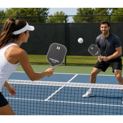 LEAN Toys Zestaw Paletki Do Gry w Pickleballa Tenisa Badmintona 2 Piłki Czarno-Szare