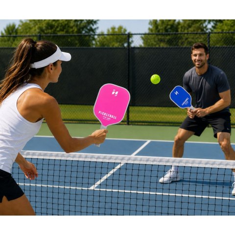 LEAN Toys Zestaw Paletki Do Gry w Pickleballa Tenisa Badmintona Różowo-Niebieski