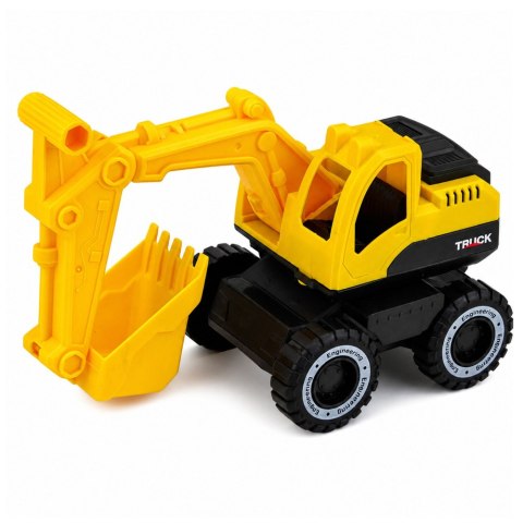 LEAN Toys Zestaw Pojazdów Budowlanych Koparka Wywrotka Ruchome Światła Dźwięki Żółte