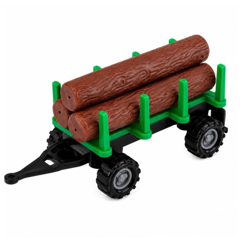 LEAN Toys Zestaw Pojazdy Rolnicze Traktor Sieczkarnia Przyczepa Do Drewna 1:68 4 szt.
