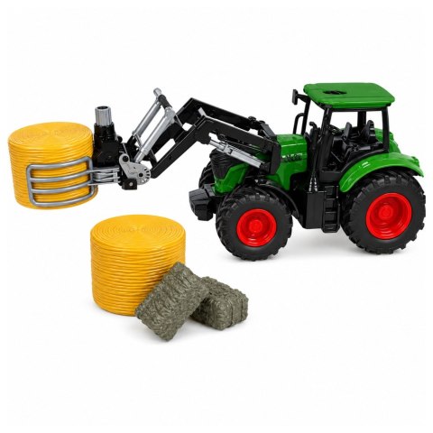 LEAN Toys Zestaw Rolniczy Traktor z Chwytakiem Do Bel Przyczepy Rolnicze Siano 1:24