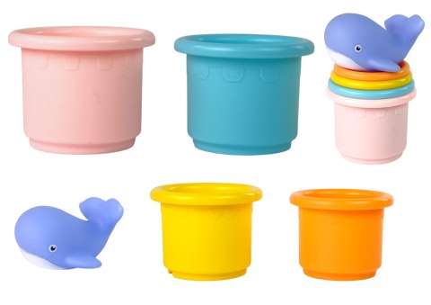 LEAN Toys Zestaw Zabawek Do Wody Statek Wieloryb Piramidka
