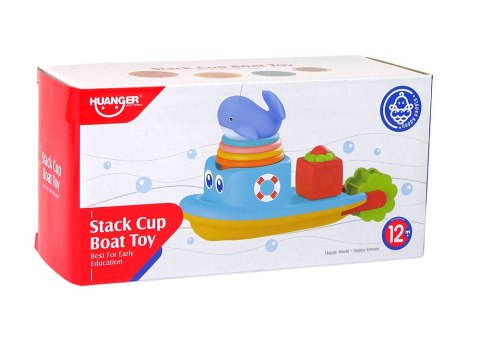 LEAN Toys Zestaw Zabawek Do Wody Statek Wieloryb Piramidka