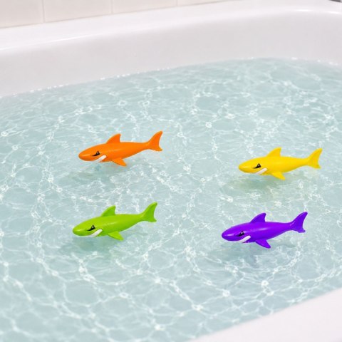 LEAN Toys Zestaw Zabawki Do Nauki Nurkowania Kąpieli Basenu Rekiny Kolorowe 4 szt.
