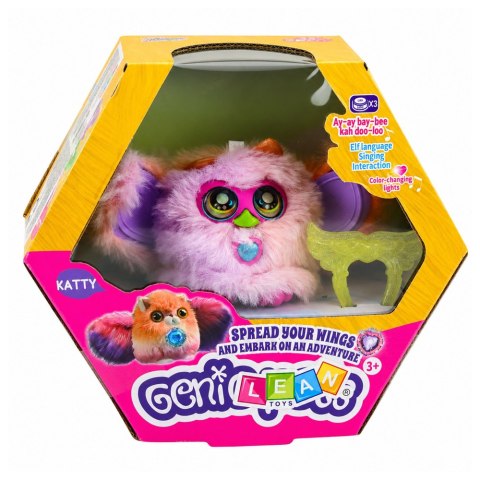 LEAN Toys Zwierzak Interaktywny Stworek Genie Pets Światła Dźwięk Zawieszka Fioletowy
