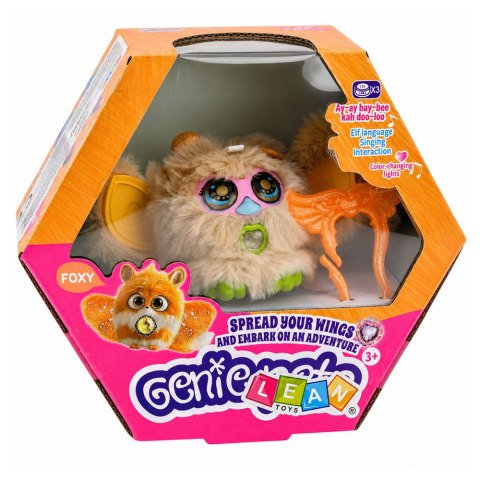 LEAN Toys Zwierzak Interaktywny Stworek Genie Pets Światła Dźwięki Zawieszka Beżowy