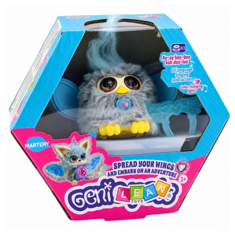 LEAN Toys Zwierzak Interaktywny Stworek Genie Pets Światła Dźwięki Zawieszka Szary