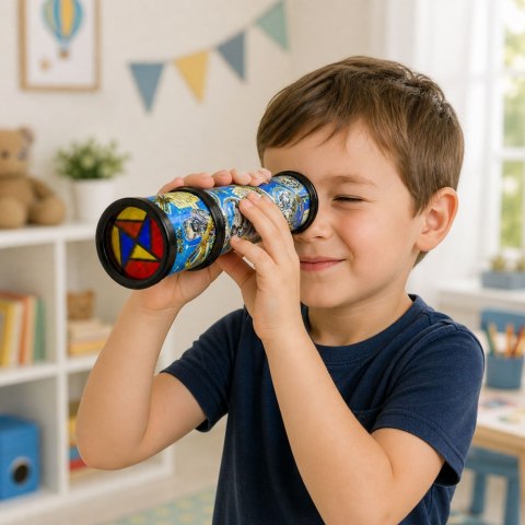 Marka niezdefiniowana Klasyczny Kalejdoskop Dla Dzieci Kolorowa Luneta Zabawka Edukacyjna 20 cm